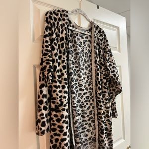 Long cheetah print cardigan